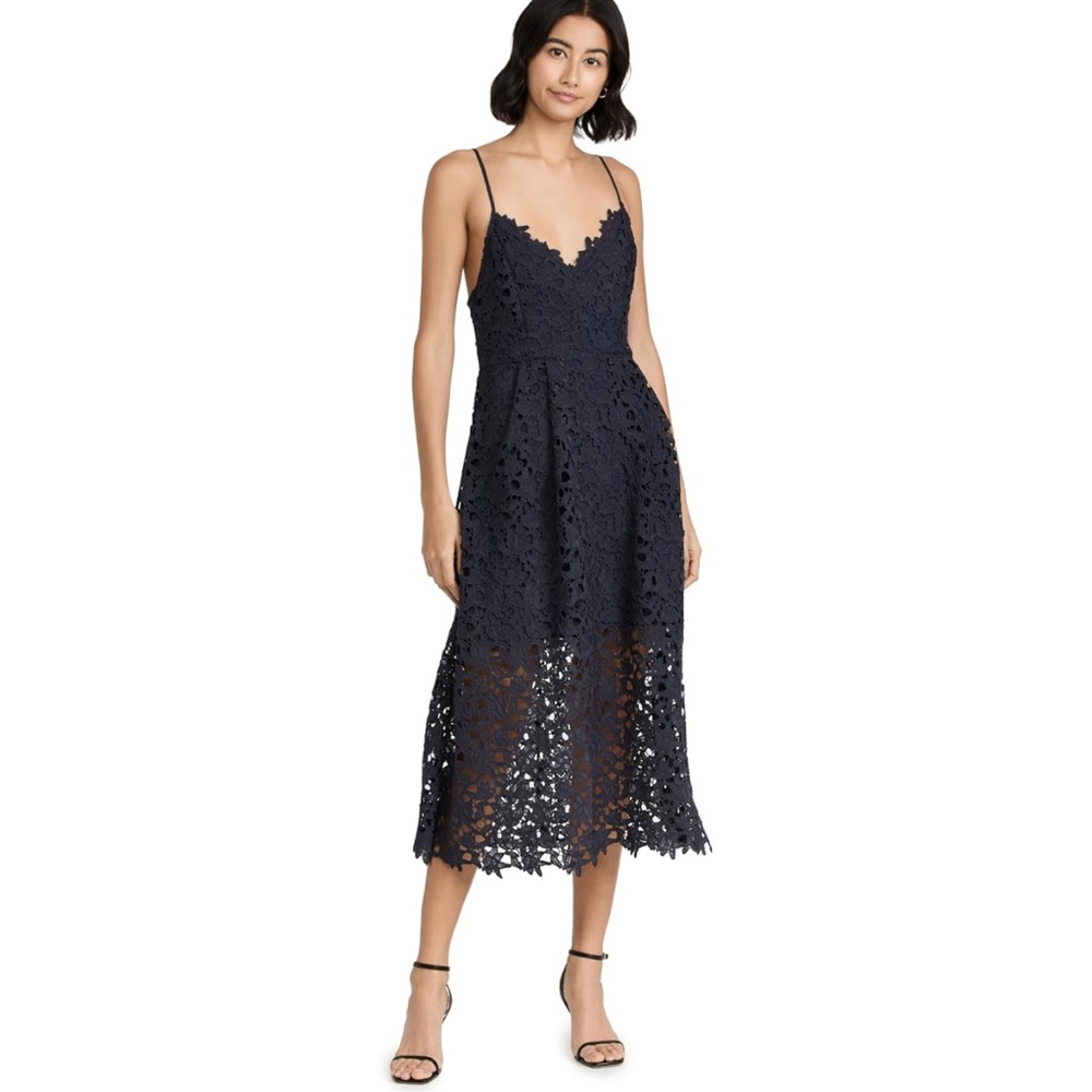 ASTR Black Midi Lace Dress